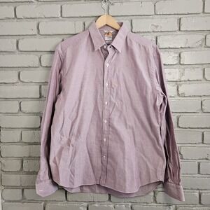 Culturata Mens Dress Shirt XL Red Microcheck Italy Tailored‎ Fit Thomas Mason